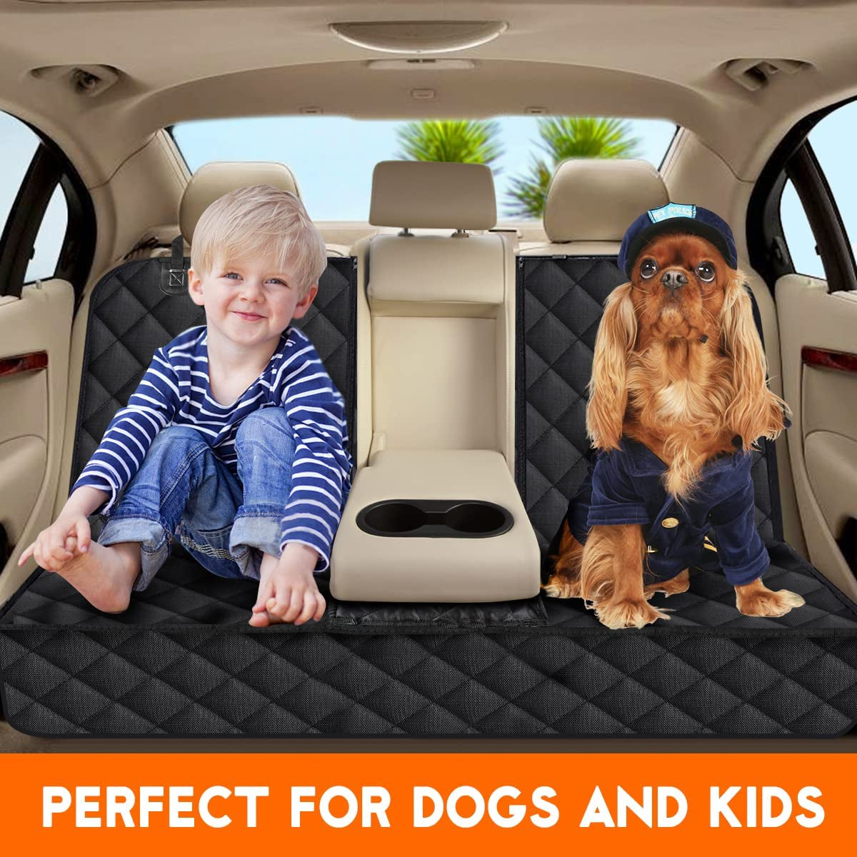Dog Car Seat Cover, Back Seat Cover for Dogs Pet Car Seat Black